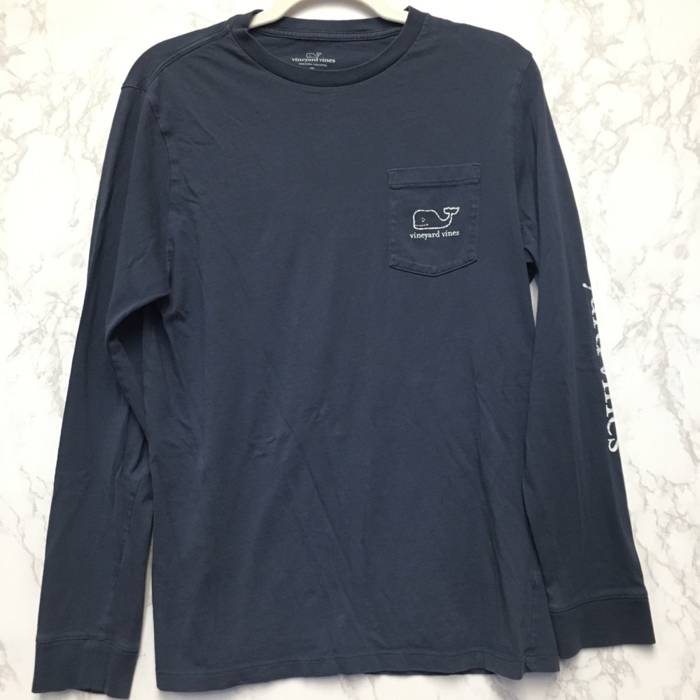 Vineyard Vines Bundle (2) Long Sleeve T-Shirt XL (18) Blue White 100% Cotton